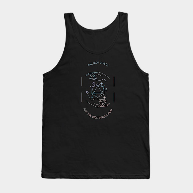 The Dice Giveth and the Dice Taketh Away | Tarot Card D&D RPG Design Tank Top by AmandaPandaBrand